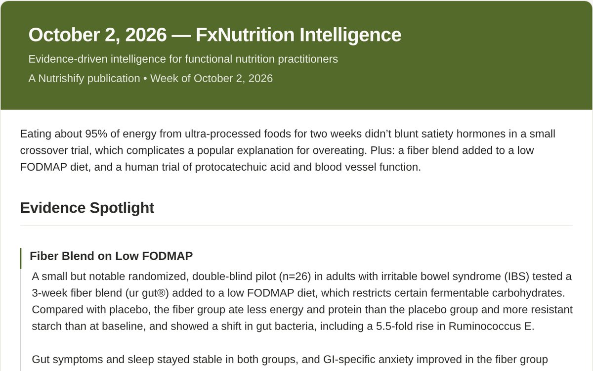 The October 2, 2026 issue of FxNutrition Intelligence on a laptop